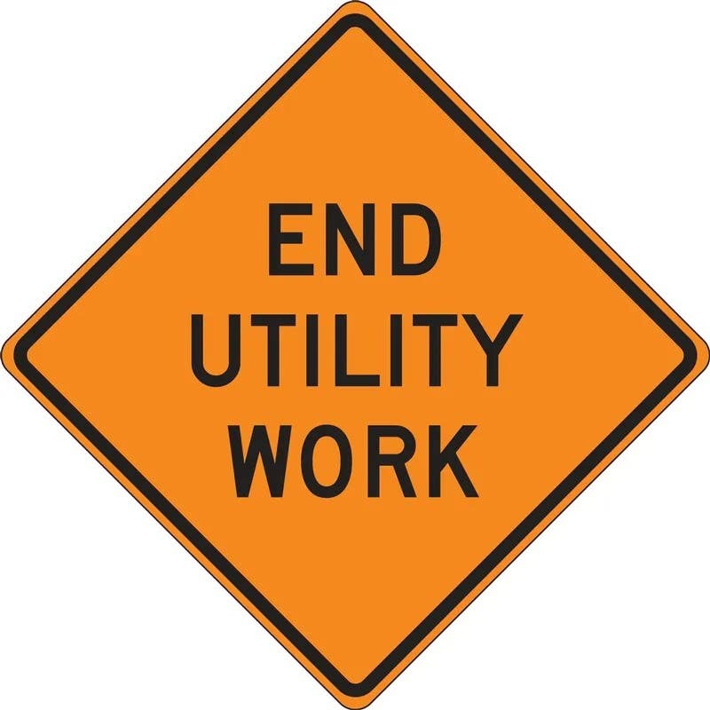 AccuformNMC FRC Roll-Up Construction Sign, End Utility Work