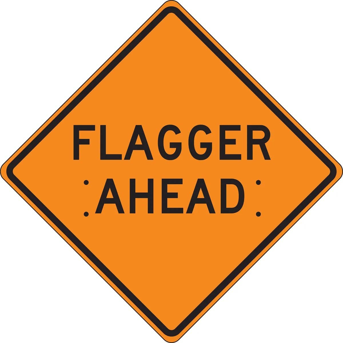 AccuformNMC FRC Roll-Up Construction Sign, Flagger Ahead