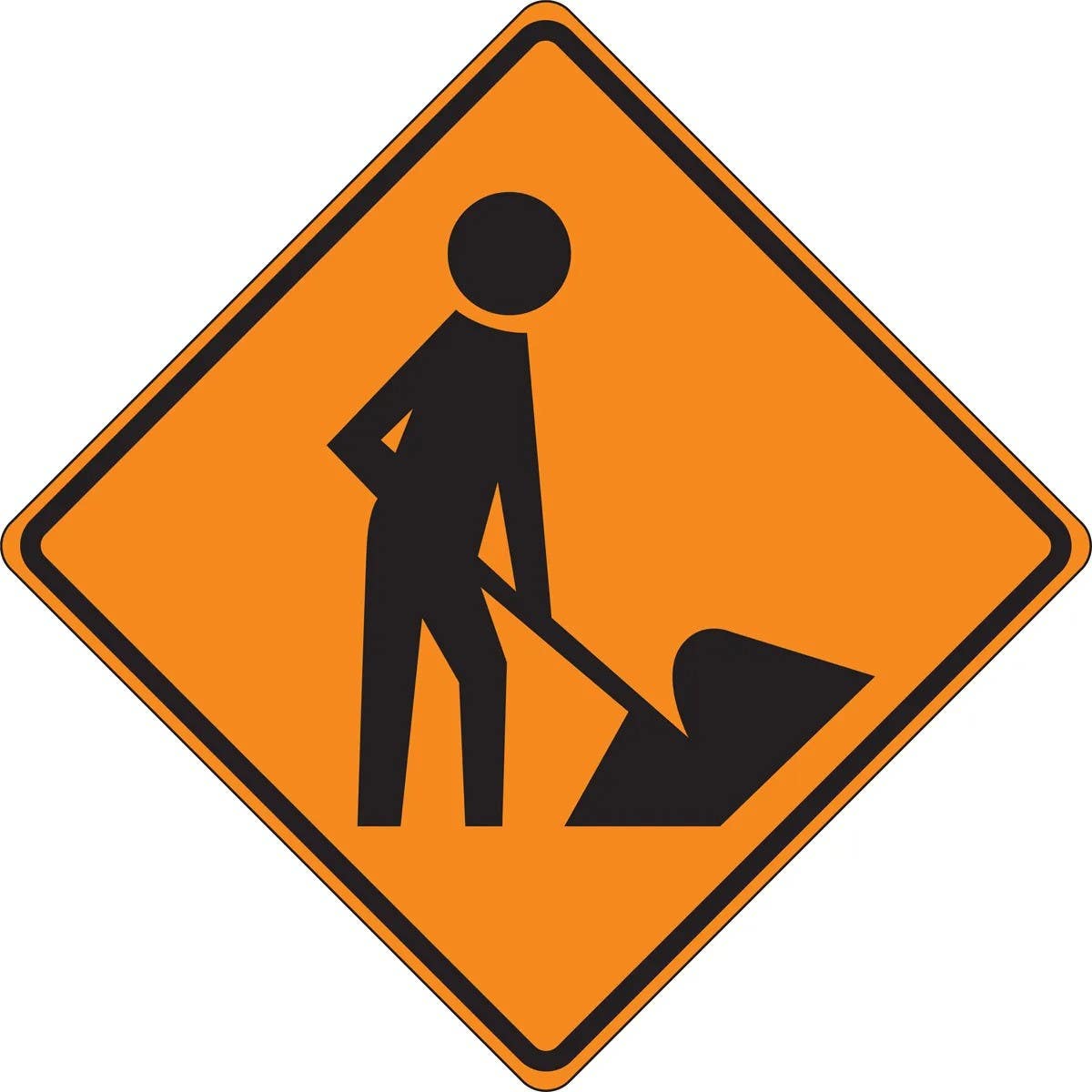 AccuformNMC FRC Roll-Up Construction Sign, Workers (Symbol)