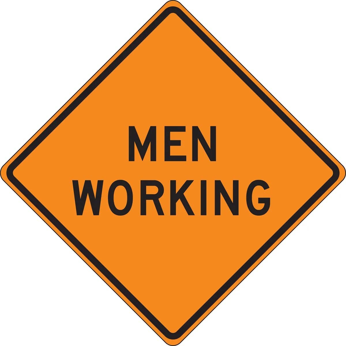 AccuformNMC FRC Roll-Up Construction Sign, Men Working