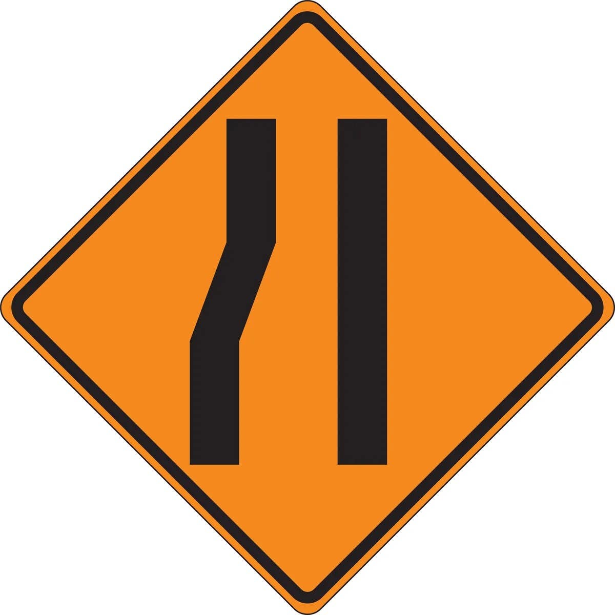 AccuformNMC FRC Roll-Up Construction Sign, Merge Right Lane (Symbol)