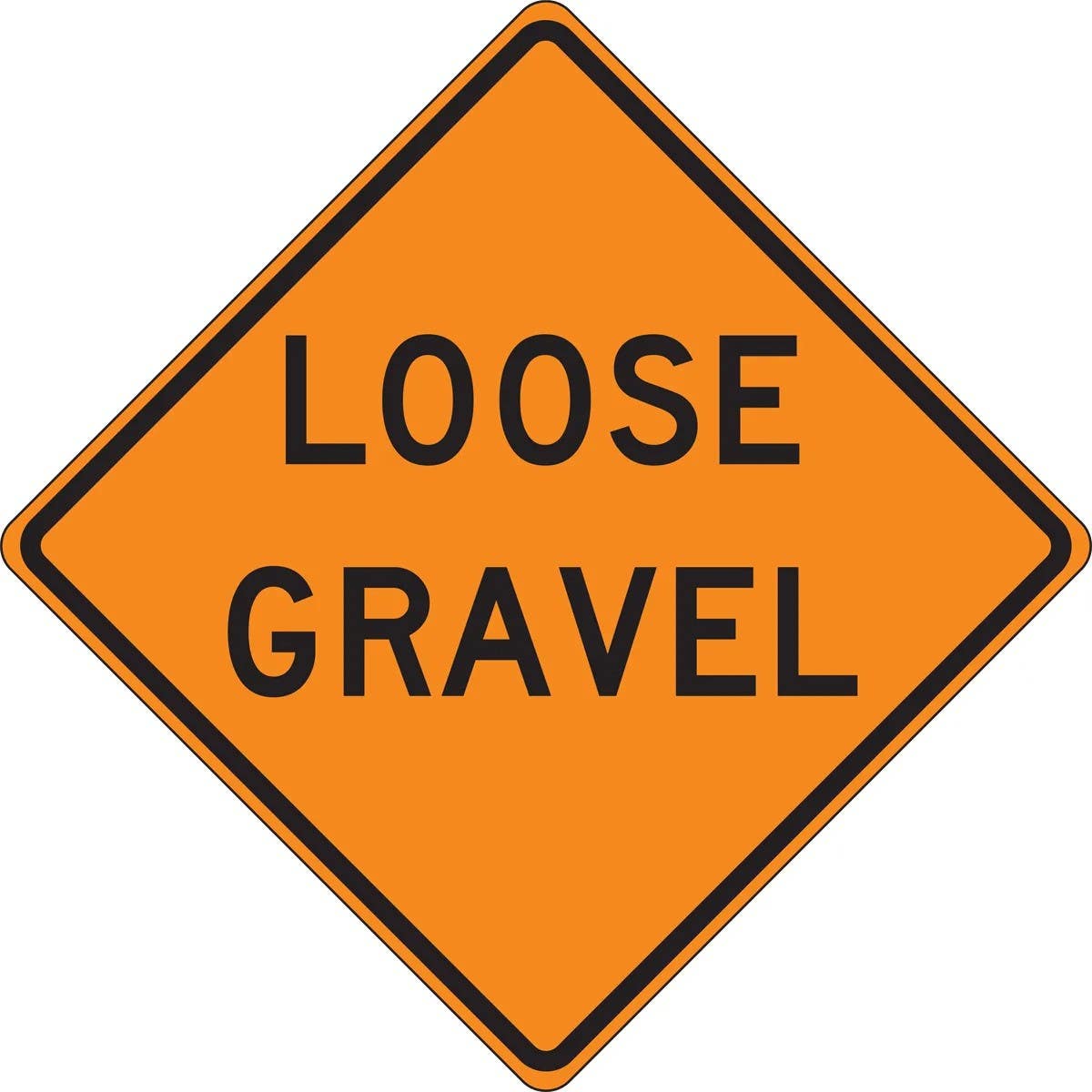 AccuformNMC FRC Roll-Up Construction Sign, Loose Gravel