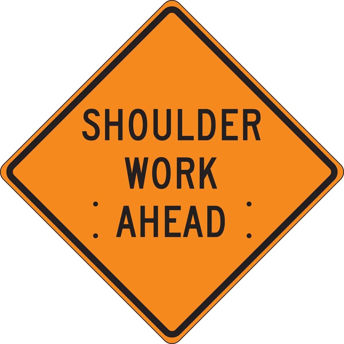 AccuformNMC FRC Roll-Up Construction Sign, Shoulder Work Ahead