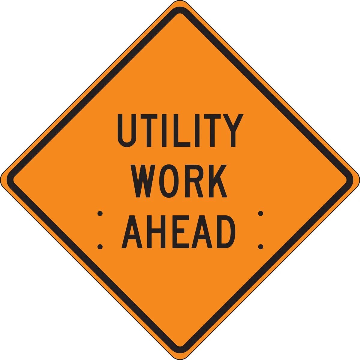 AccuformNMC FRC Roll-Up Construction Sign, Utility Work Ahead