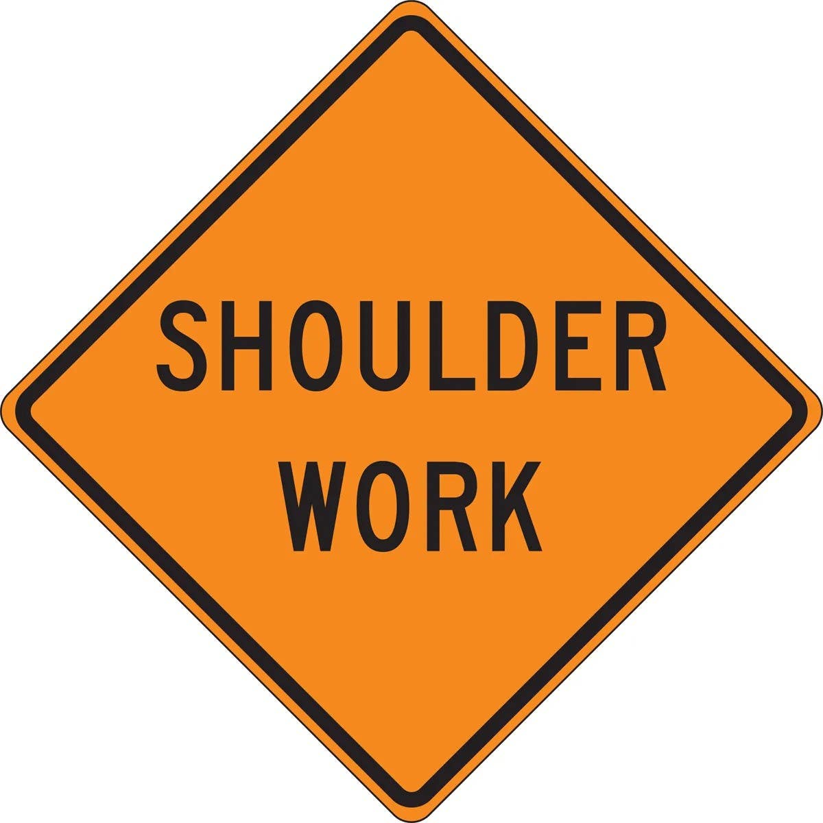 AccuformNMC FRC Roll-Up Construction Sign, Shoulder Work