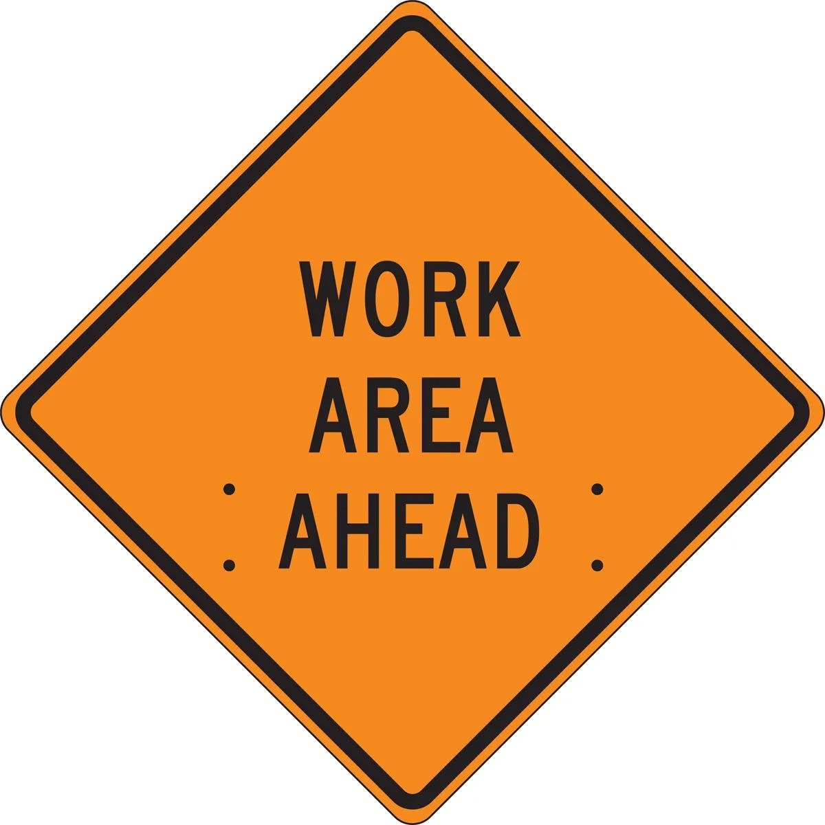 AccuformNMC FRC Roll-Up Construction Sign, Work Area Ahead