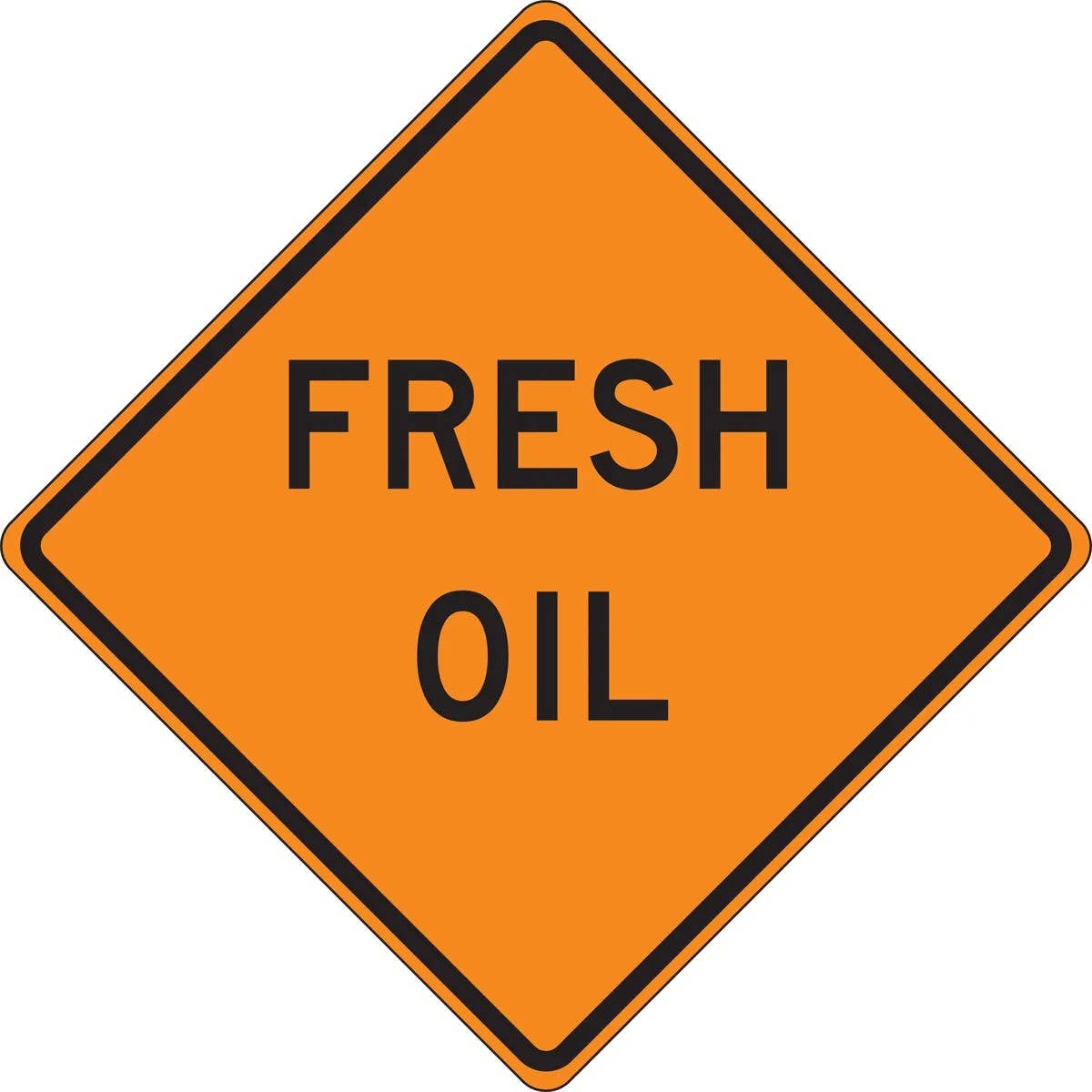 AccuformNMC FRC Roll-Up Construction Sign, Fresh Oil