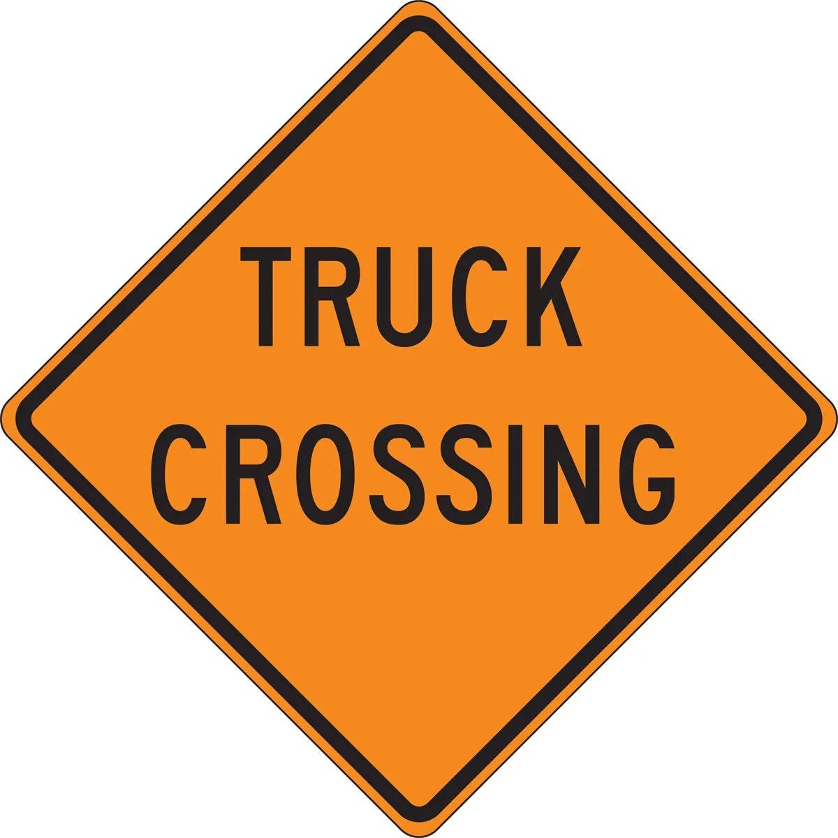 AccuformNMC FRC Roll-Up Construction Sign, Truck Crossing