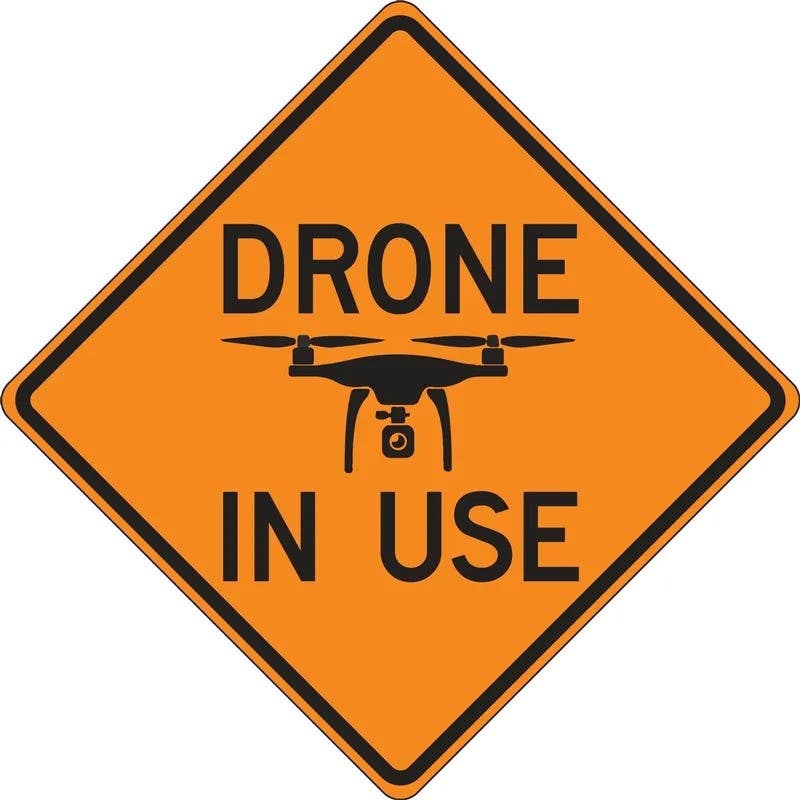 AccuformNMC FRC Roll-Up Dronesign, Drone In Use, Mesh Vinyl