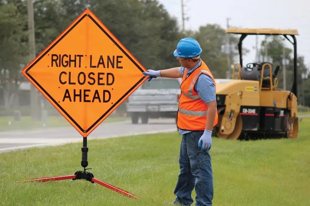 AccuformNMC FRC Tilt-Adjust Sign Stand, Single Spring