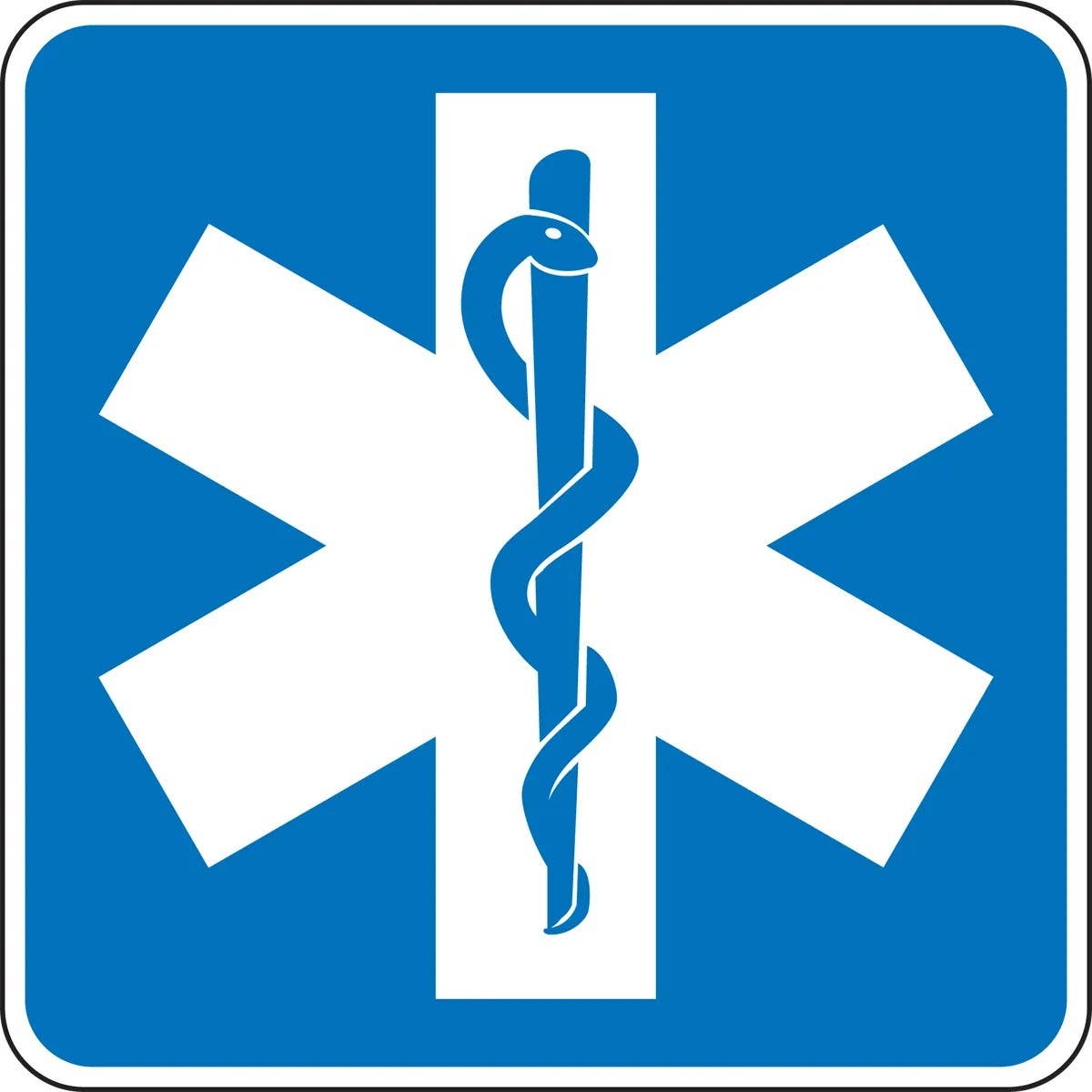AccuformNMC FRG113 General Service Sign, Emergency Medical Services, 24" H x 24" W