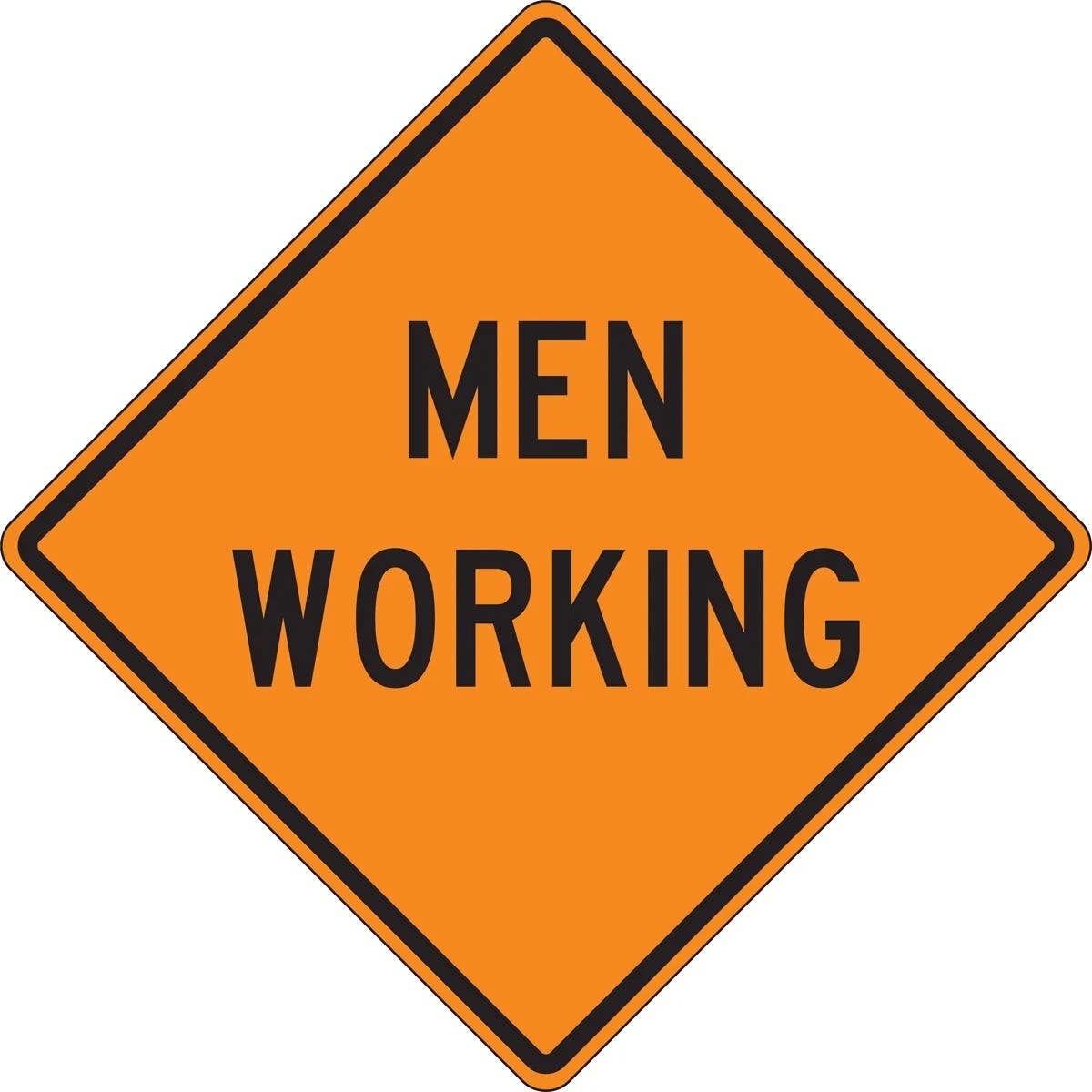 AccuformNMC FRK Rigid Construction Sign, Men Working