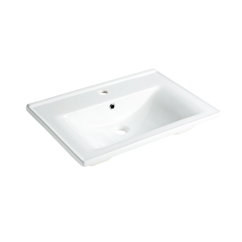 Ponte Giulio B43CMS03 Raised Edge Around Perimeter Sink, Finish-White Ceramic
