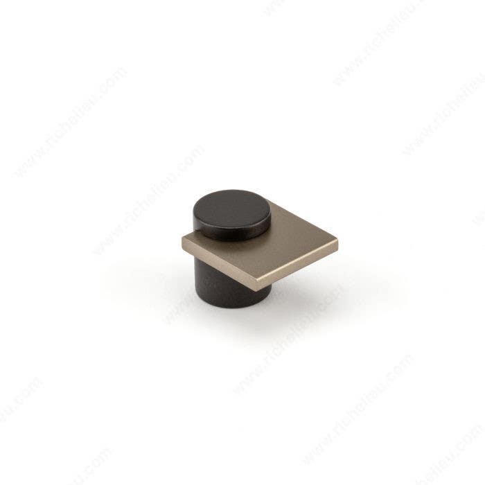 Richelieu PO2054I35E Contemporary Aluminum and Brass Knob