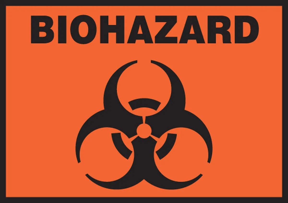 AccuformNMC LBHZ506 Safety Label, Biohazard, Adhesive Dura Vinyl, 3-1/2" H x 5" W