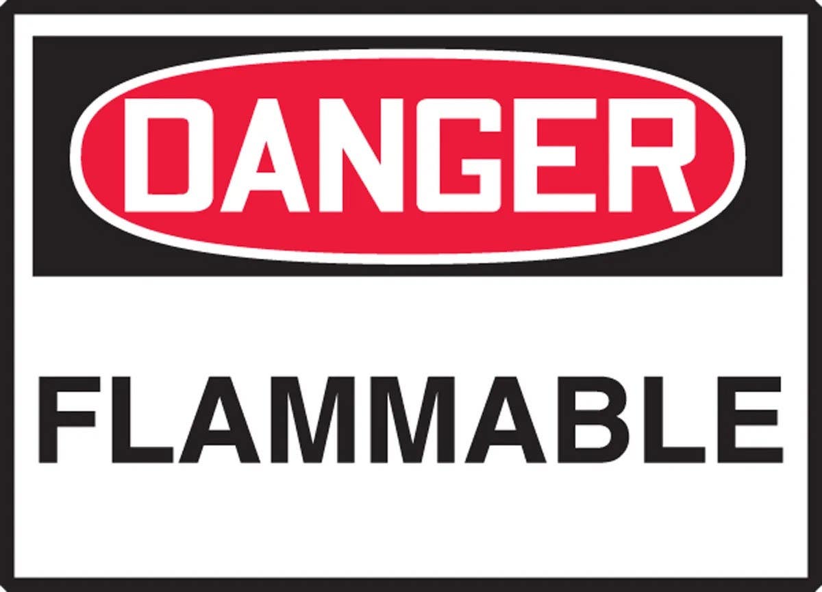 AccuformNMC LCHL285 OSHA Danger Safety Label, Flammable, Adhesive Vinyl, 3-1/2" H x 5" W, 5/Pk