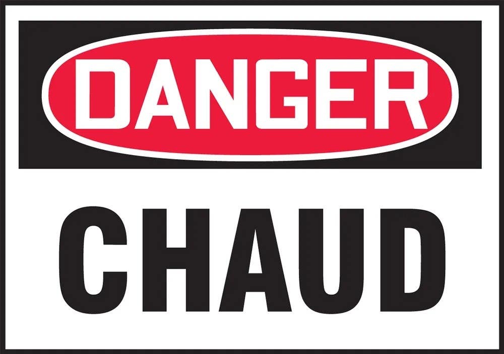 AccuformNMC LCHL293 OSHA Danger Safety Label, Hot, Adhesive Dura Vinyl, 3-1/2" H x 5" W