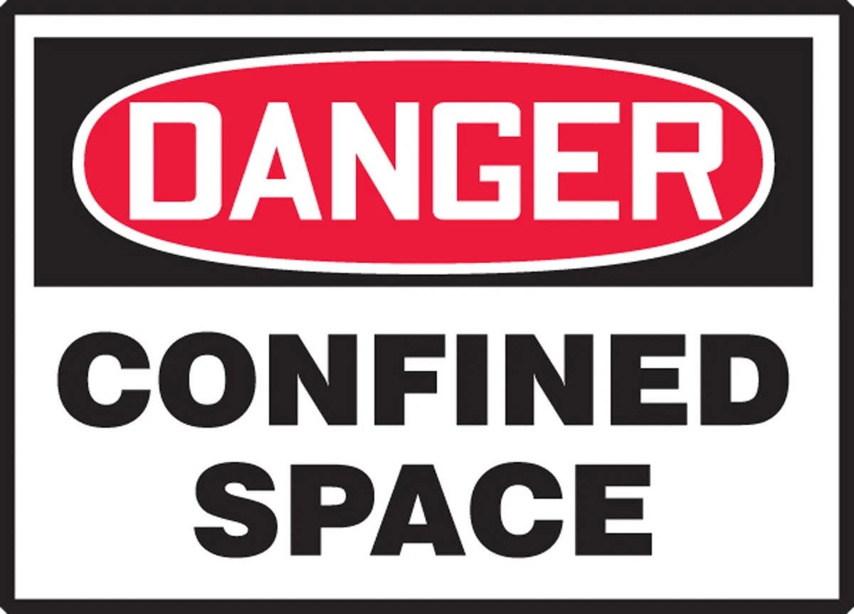 AccuformNMC LCSP266 OSHA Danger Safety Label, Confined Space, Adhesive Dura Vinyl, 3-1/2" H x 5" W