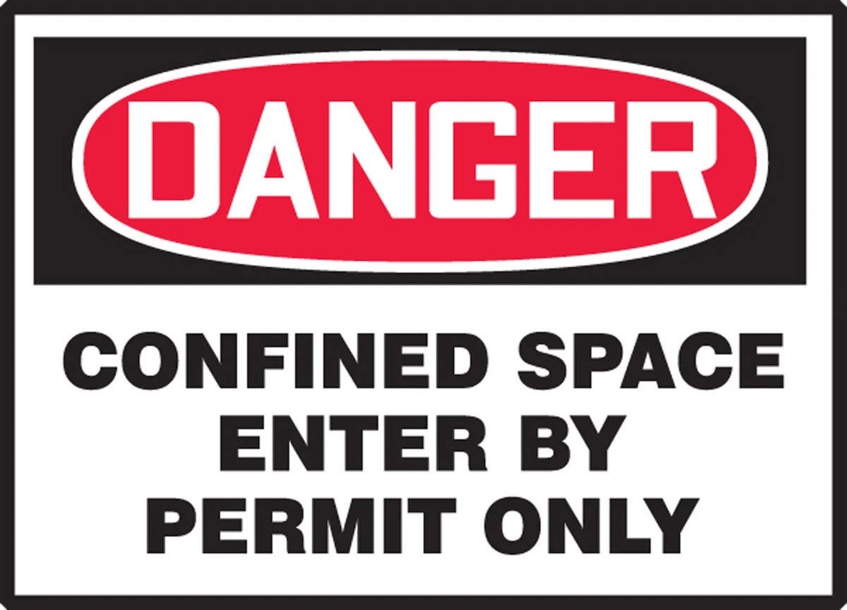 AccuformNMC LCSP280 OSHA Danger Safety Label, Confined Space…, Adhesive Vinyl, 3-1/2" H x 5" W, 5/Pk