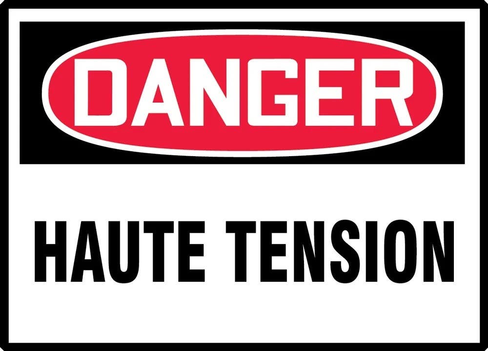 AccuformNMC LELC OSHA Danger Safety Label, High Voltage, Adhesive Vinyl, 5/Pk