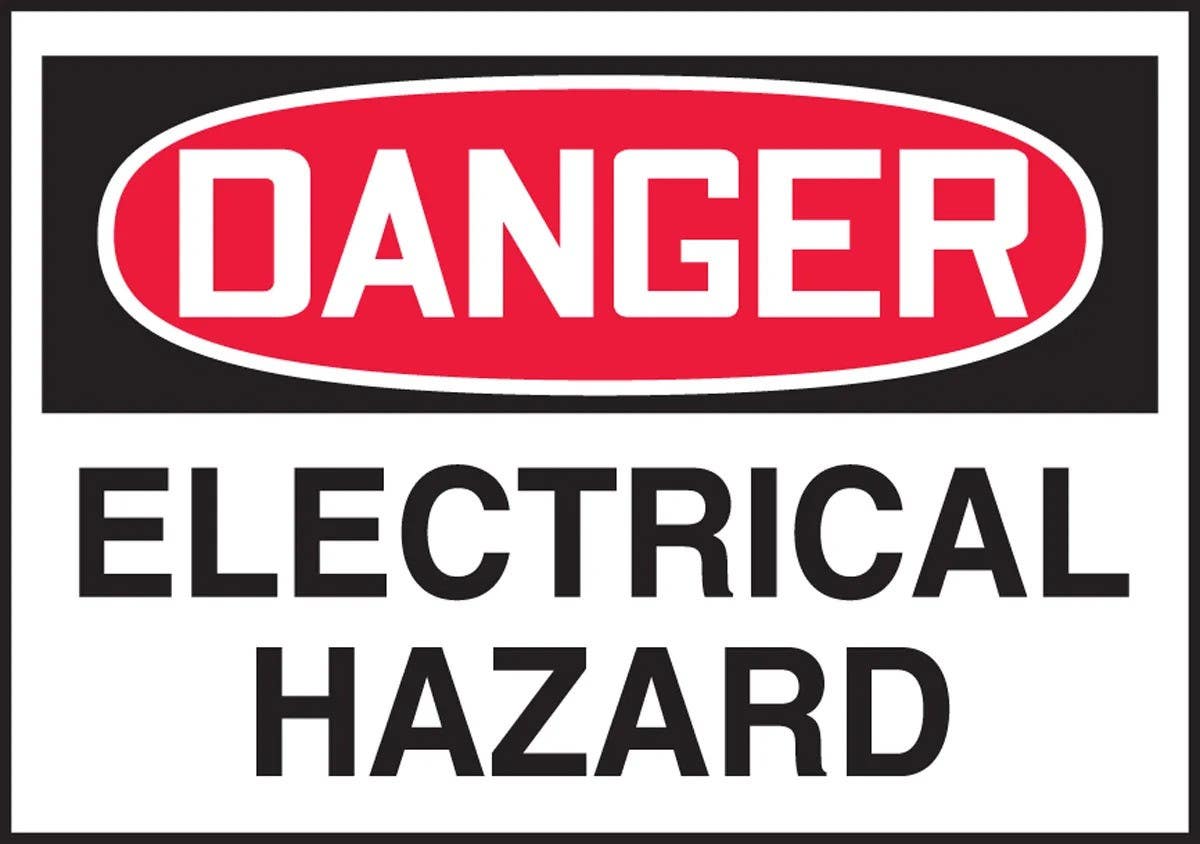 AccuformNMC LELC OSHA Danger Safety Label, Electrical Hazard, Adhesive Dura Vinyl