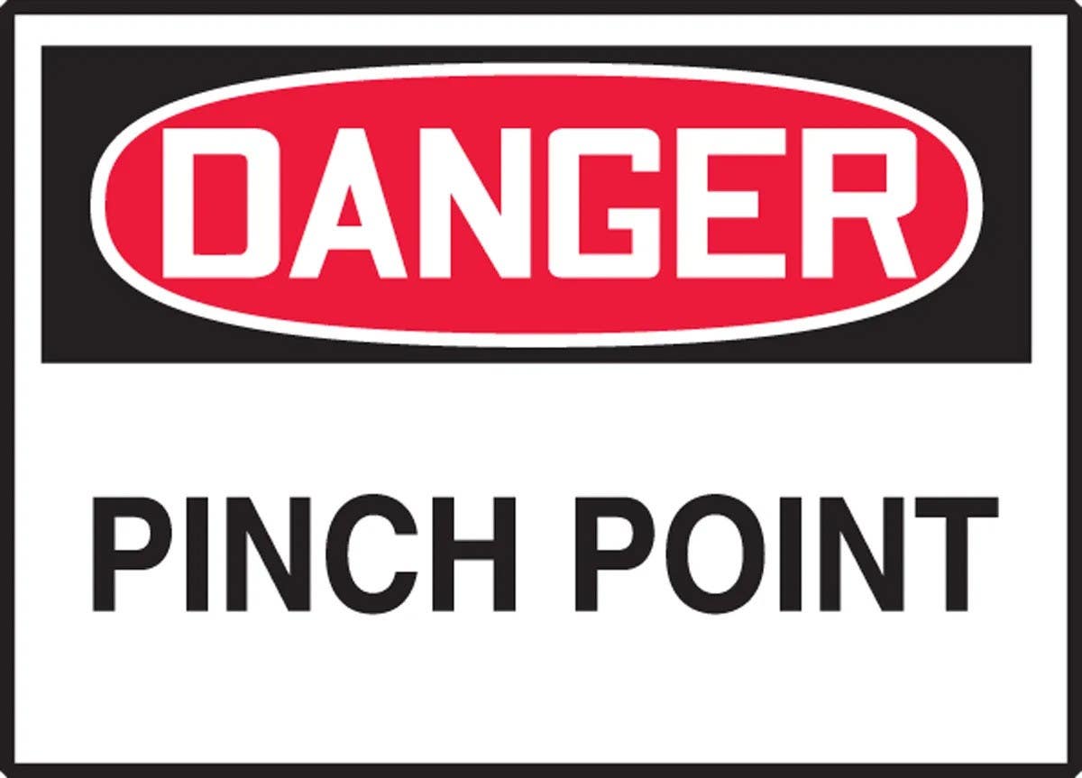AccuformNMC LEQM273 OSHA Danger Safety Label, Pinch Point, Adhesive Vinyl, 3-1/2" H x 5" W, 5/Pk