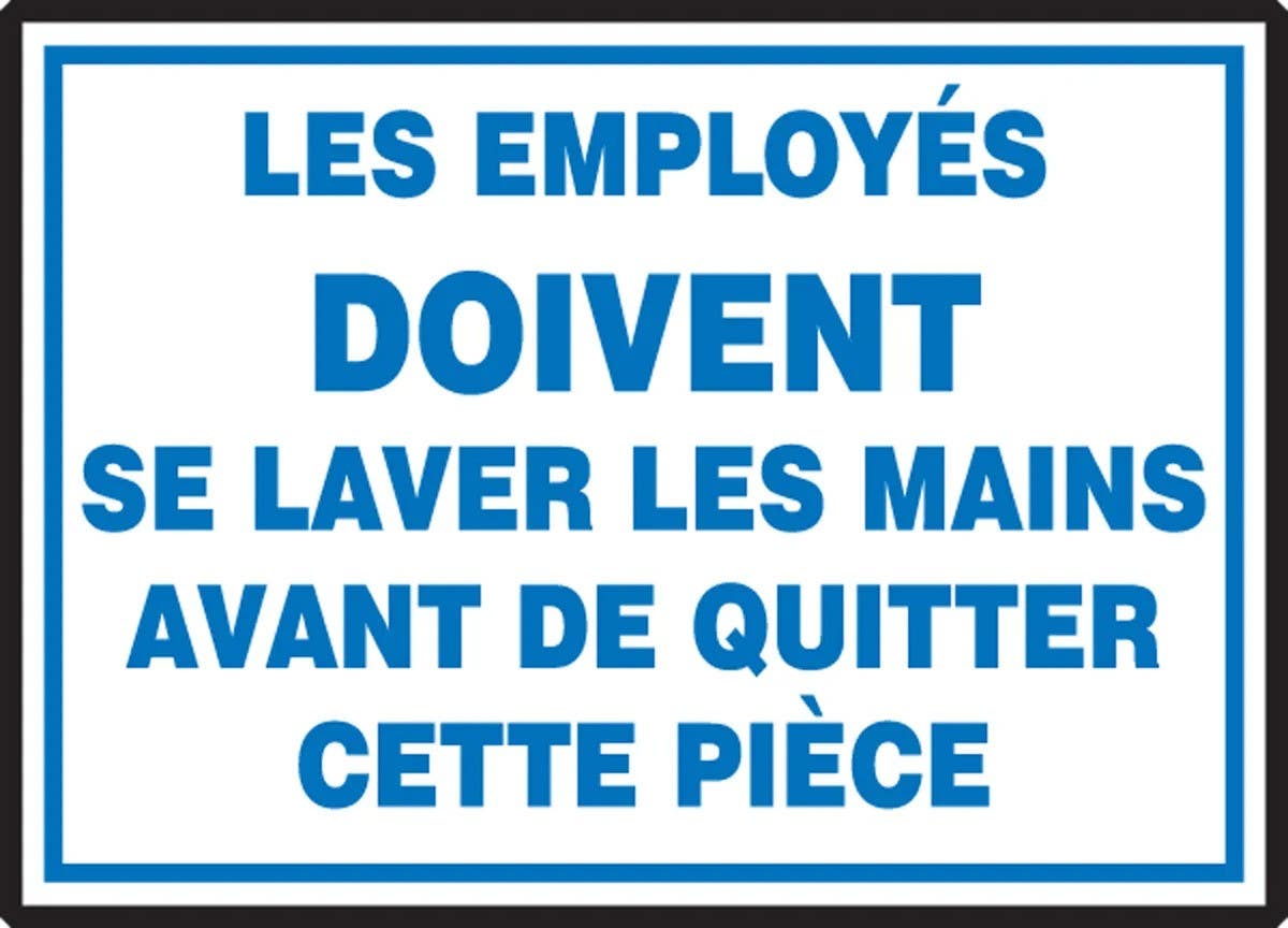 AccuformNMC FRLRST511XVE French Bilingual French Label, Restroom, Adhesive Dura Vinyl