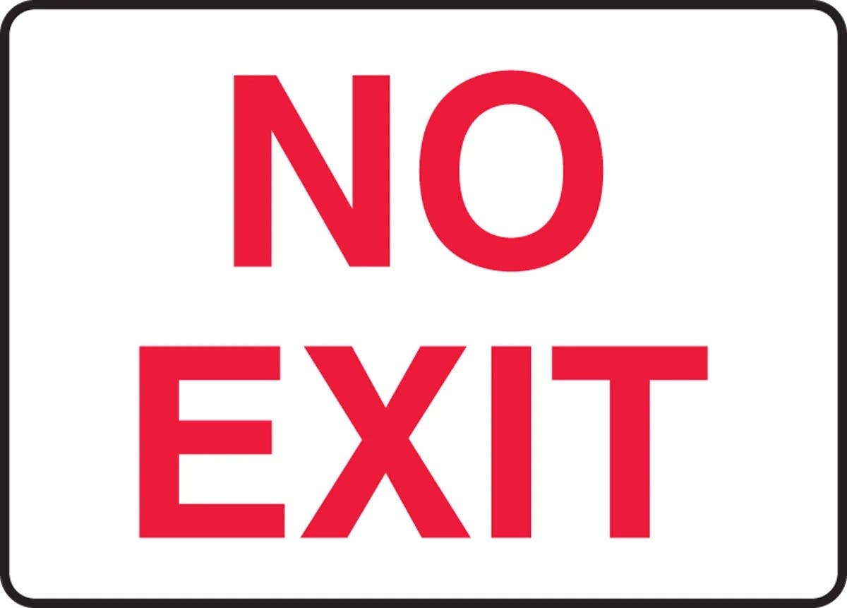 AccuformNMC MAD Safety Sign, No Exit