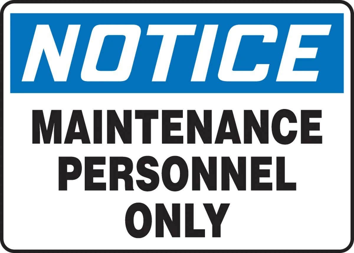 AccuformNMC MADC French OSHA Notice Safety Sign, Maintenance Personnel Only