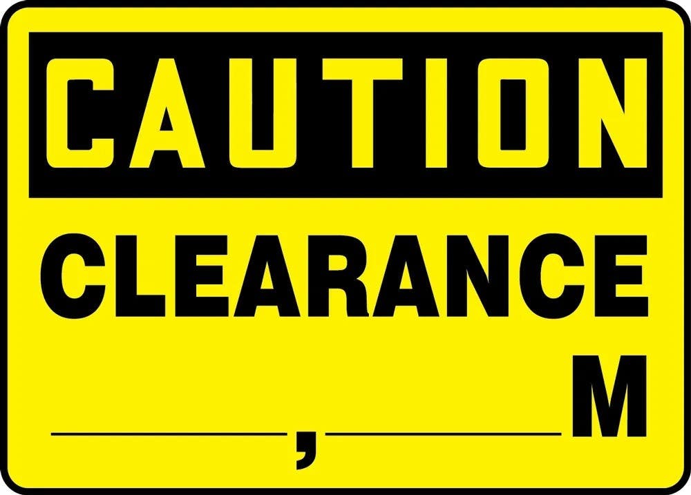 AccuformNMC FRMADC848XP French Safety Sign, Caution, Clearance..., Accu-Shield, 10" H x 14" W
