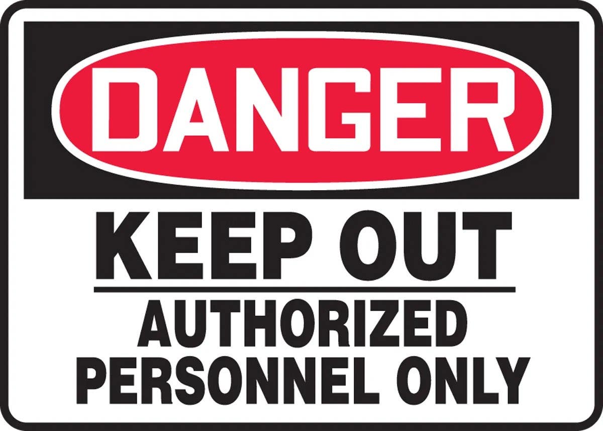 AccuformNMC MADM OSHA Danger Safety Sign, Keep Out, Authorized Personnel Only