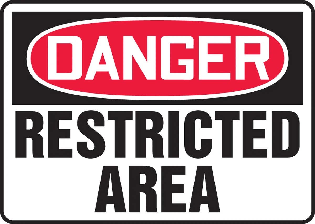 AccuformNMC MADM OSHA Danger Safety Sign, Restricted Area