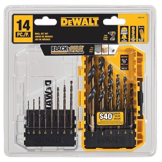 DEWALT DWA1184 Black and Gold Drill Bit Set