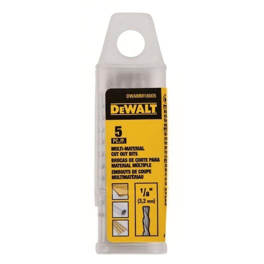 DEWALT DWAMM18005 1/8In Multi-Material Cut Out Bits, Includes One Pack of 5 Bits