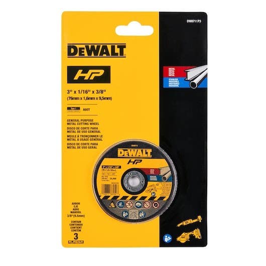 DEWALT DW8711P3 3 in Bonded Cutting Wheel (3 Pack)
