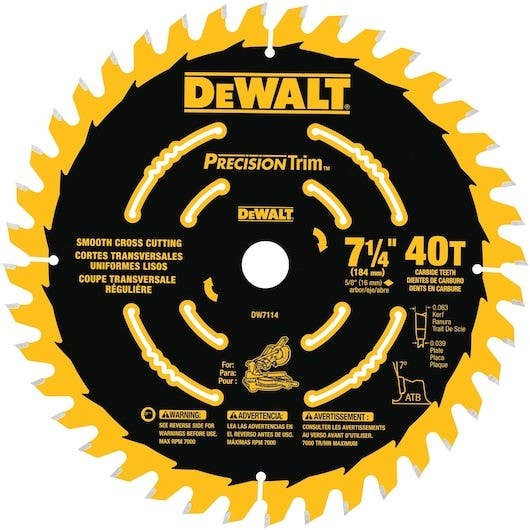 DEWALT DW7114PT 7-1/4 in. Precision Trim Miter Saw Blade