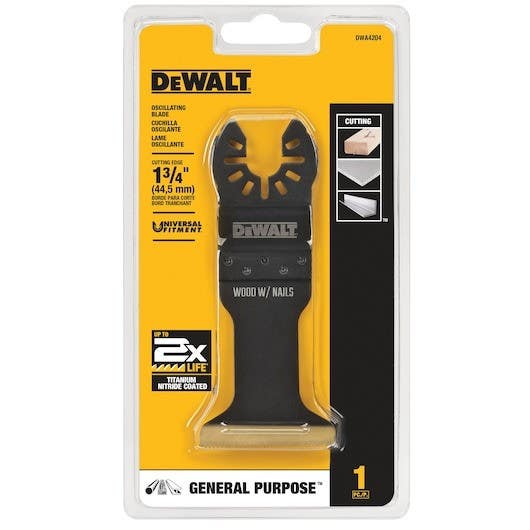 DEWALT DWA4204 1-3/4" Oscillating Wood With Nails Blade for General Purpose