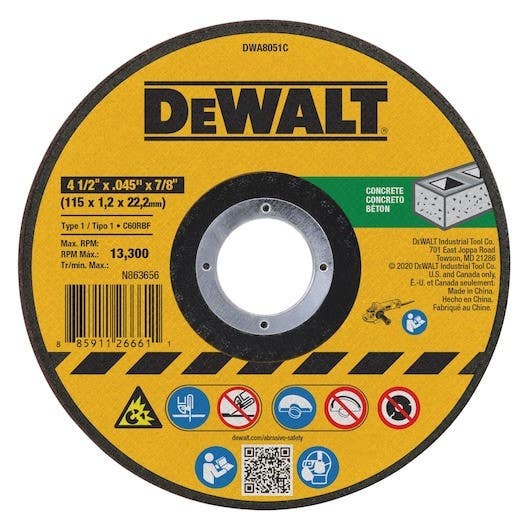DEWALT DWA8051C General Purpose Concrete Cutting Wheel