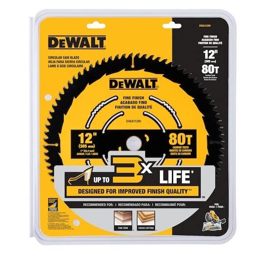 DEWALT DWA11280 12 in Fine Finish Saw Blade (80 Tooth)