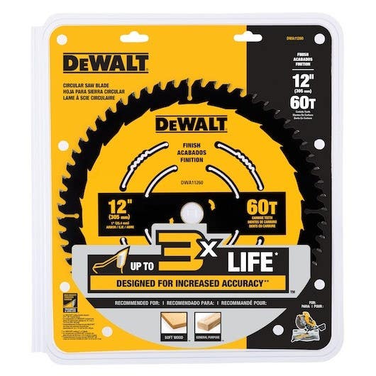 DEWALT DWA11260 12 in Finish Saw Blade (60 Tooth)