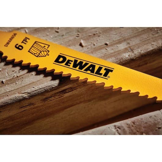 DEWALT DW4802 Wood Cutting Bi-Metal Reciprocating Saw Blades 5 Pack, 6"