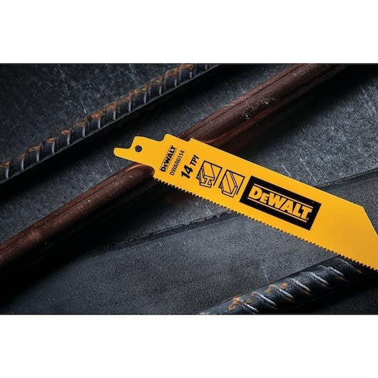 DEWALT DWAR6114 6 In 14 TPI Heavy Metal Bi-Metal Reciprocating Saw Blade