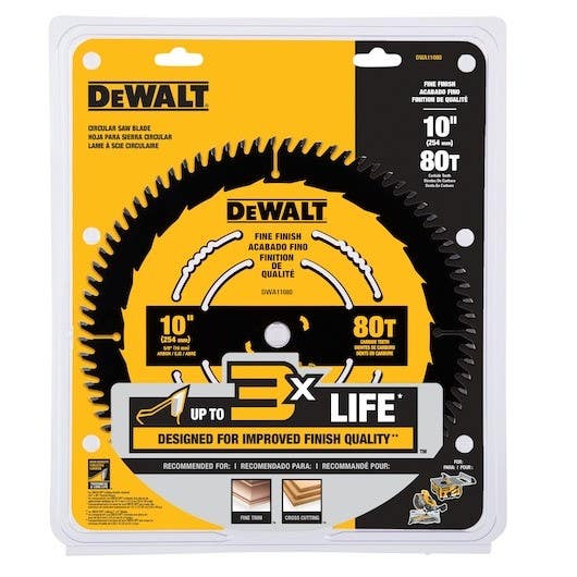 DEWALT DWA11080 10in Fine Finish Saw Blade (80 Tooth)