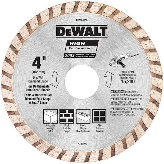 DEWALT DW4724 4" High Performance Masonry Blade