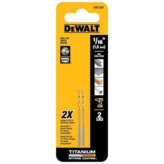 DEWALT DW1304 1/16" Titanium Nitride Coating Drill Bit