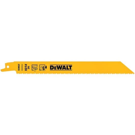 DEWALT DW4846 6" 10 TPI Straight Back Bi-Metal Reciprocating Saw Blade, General Purpose (2 pack)