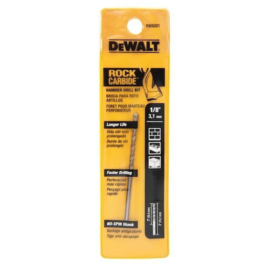 DEWALT DW5221 1/8" x 3", Percussion Drill Bit