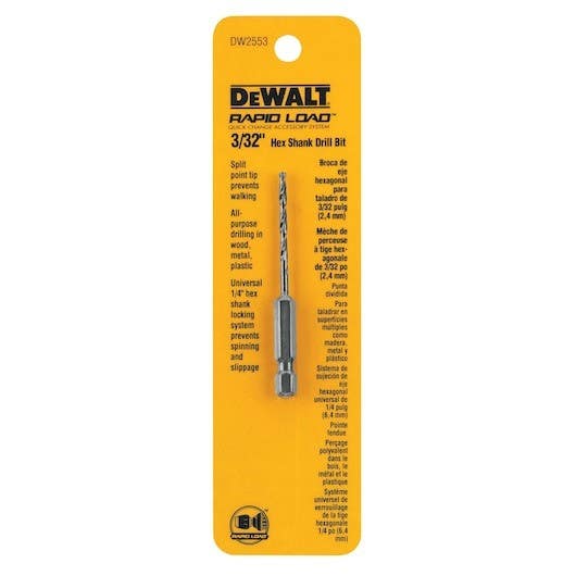 DEWALT DW2553 3/32" Hex Shank Drill Bit