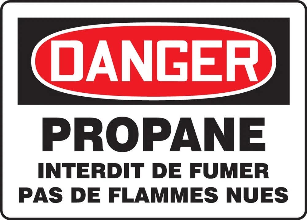 AccuformNMC FRMCPG Bilingual OSHA Danger Safety Sign, Propane