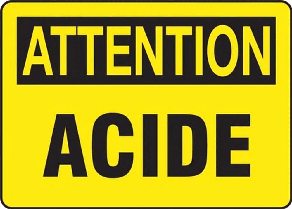 AccuformNMC FRMCHL Bilingual French Sign, Acid